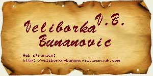 Veliborka Bunanović vizit kartica